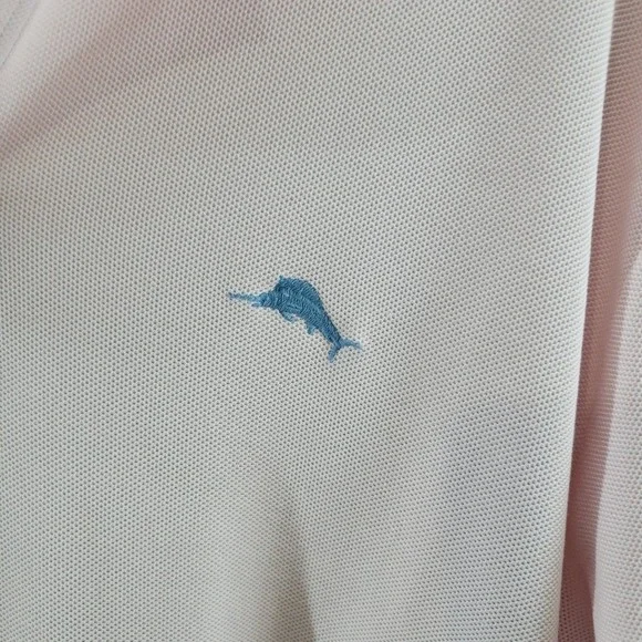 Tommy Bahama Light Pink Short Sleeve Polo Shirt - Men's Size XL - Picture 4 of 7
